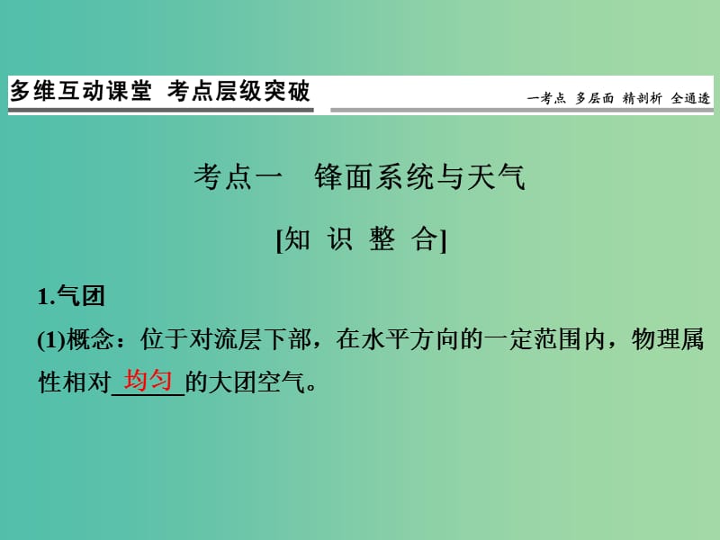 高考地理一轮复习 第三单元 境中的物质运动和能量交换 第四节 常见天气系统课件 鲁教版.ppt_第3页