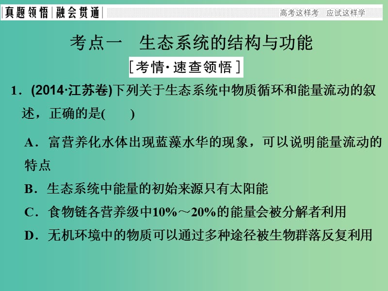 高考生物二轮复习 第六单元 生命系统的生态基础 专题二 生态系统及环境保护课件.ppt_第3页