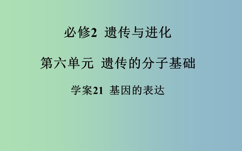 2019版高考生物一轮复习 基因的表达课件.ppt_第2页