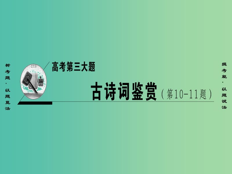 高考语文二轮复习与策略 高考第3大题 古诗词鉴赏 考点1 归纳内容要点课件.ppt_第1页