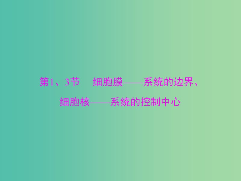 高考生物一轮总复习 第3章 第1-3节 细胞膜 系统的边界、细胞核 系统的控制中心课件（必修1）.ppt_第3页