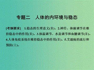 高考生物二輪復(fù)習(xí) 第四單元 專題二 人體的內(nèi)環(huán)境與穩(wěn)態(tài)課件.ppt