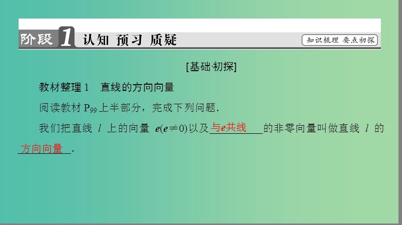 高中数学 第3章 空间向量与立体几何 3.2.1 直线的方向向量与平面的法向量课件 苏教版选修2-1.ppt_第3页