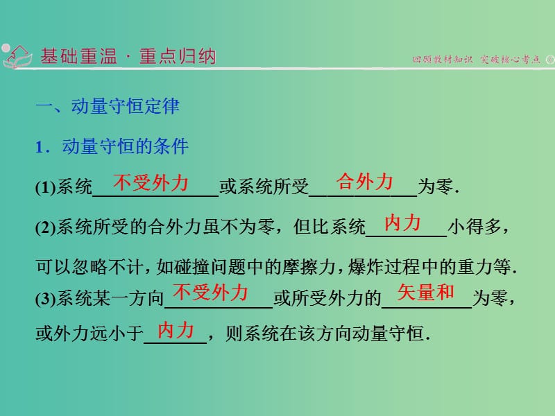 高考物理二轮复习 第一部分 专题六 自选模块 第2讲 碰撞与动量守恒 近代物理初步课件.ppt_第3页