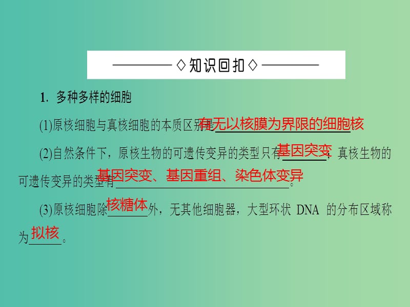 高考生物二轮复习 第3部分 回扣2 细胞的结构和功能课件.ppt_第2页