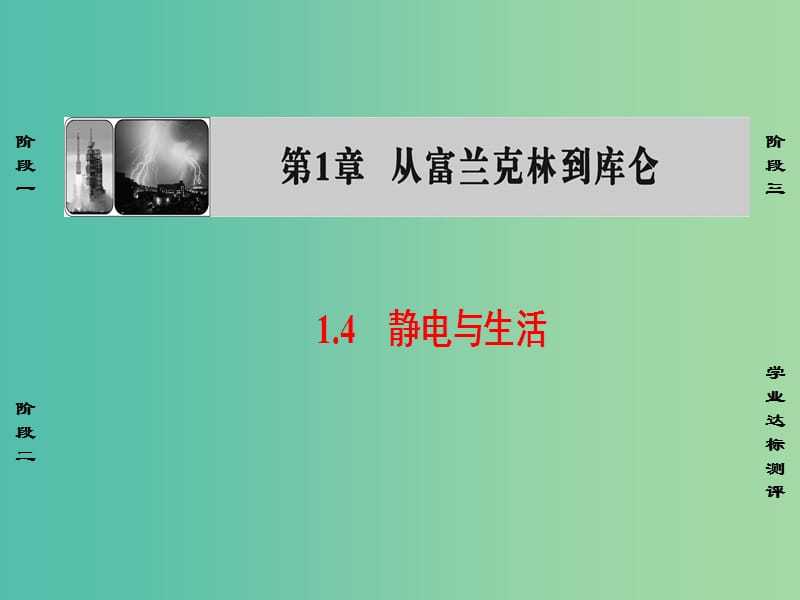 高中物理 第1章 从富兰克林到库仑 1.4静电与生活课件 沪科版选修1-1.ppt_第1页