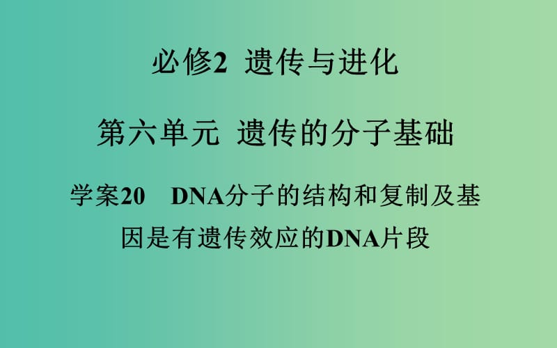 高考生物一轮复习 DNA分子的结构和复制及基因是有遗传效应的DNA片段课件.ppt_第2页