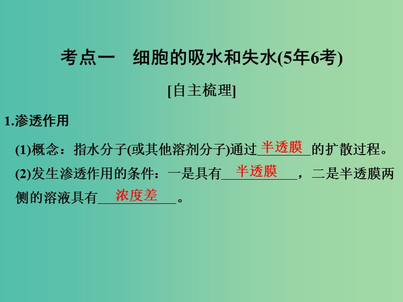 高考生物一轮复习 第2单元 细胞的基本结构与物质运输 第7讲 物质跨膜运输的实例和方式课件 新人教版.ppt_第2页