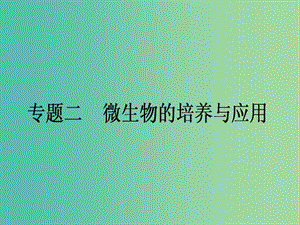 高考生物一輪復(fù)習(xí) 專題二 微生物的培養(yǎng)與應(yīng)用課件 新人教版選修1.ppt