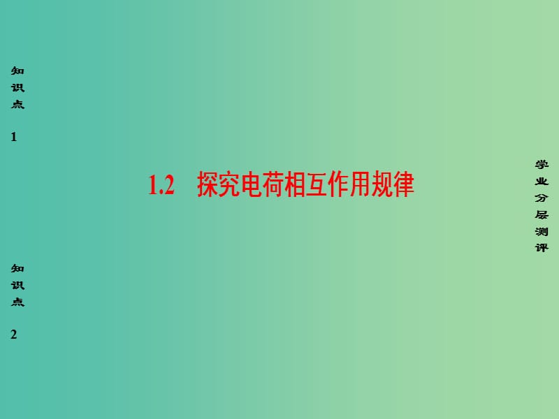 高中物理 第1章 电荷的相互作用 1.2 探究电荷相互作用规律课件 沪科版选修3-1.ppt_第1页