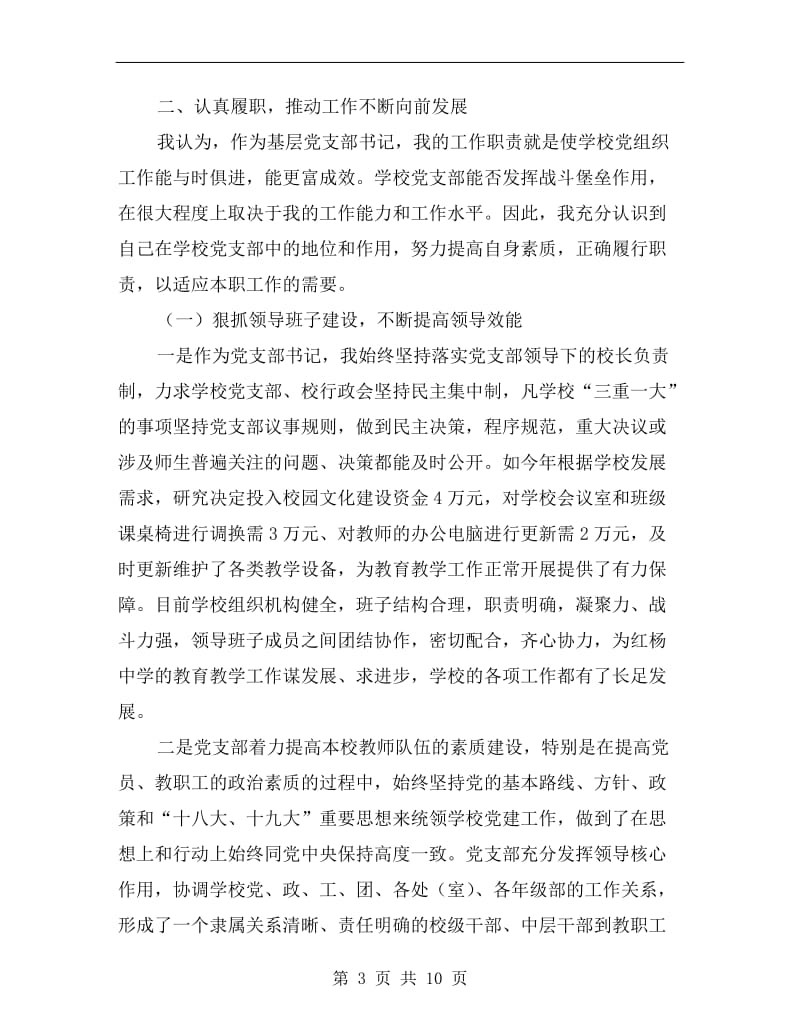 xx年红杨中学支部书记述职述廉报告.doc_第3页