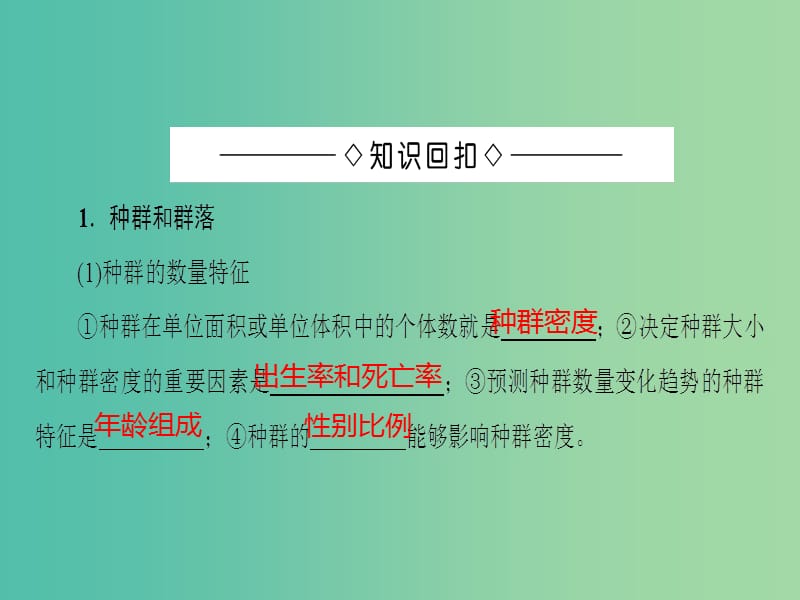 高考生物二轮复习 第3部分 回扣8 生物与环境课件.ppt_第2页