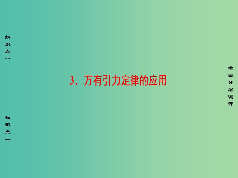 高中物理 第3章 万有引力定律 3 万有引力定律的应用课件 教科版必修2.ppt_第1页