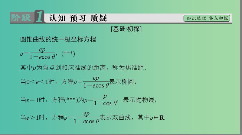 高中数学4.2曲线的极坐标方程2曲线的极坐标方程的意义2圆锥曲线的极坐标方程及应用课件苏教版.ppt_第3页