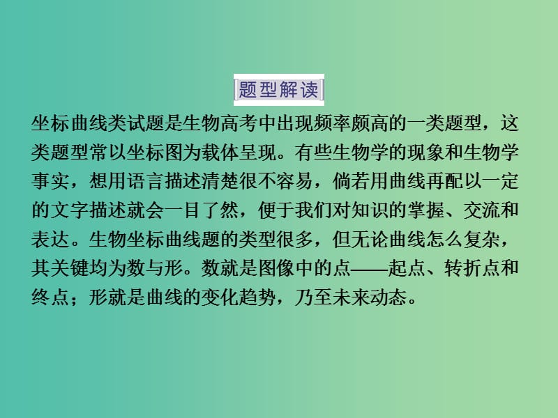 高考生物二轮复习 第二部分 高分提能策略 一 高考热点题型冲刺（二）坐标曲线类课件.ppt_第2页