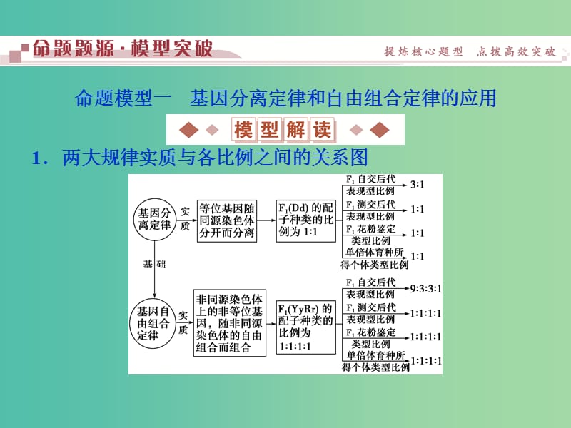 高考生物二轮复习 第一部分 专题四 遗传、变异和进化 命题源8 遗传的基本规律和伴性遗传课件.ppt_第3页