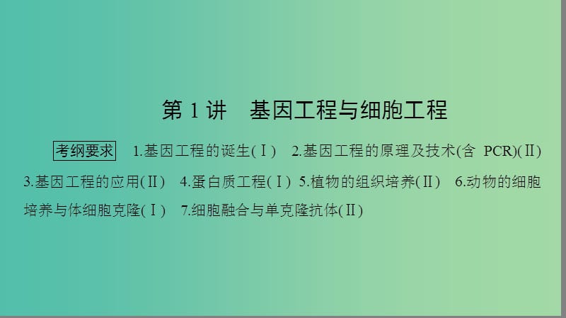 高考生物大二轮专题复习 选修3.1 现代生物科技专题课件.ppt_第2页