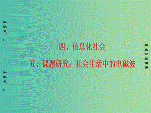 高中物理 第4章 電磁波及其應(yīng)用 4、5 信息化社會(huì)、課題研究：社會(huì)生活中的電磁波課件 新人教版選修1-1.ppt