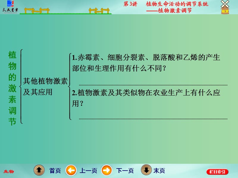 高考生物二轮专题复习 第一部分 专题3 第3讲 植物生命活动的调节系统-植物激素调节课件.ppt_第3页