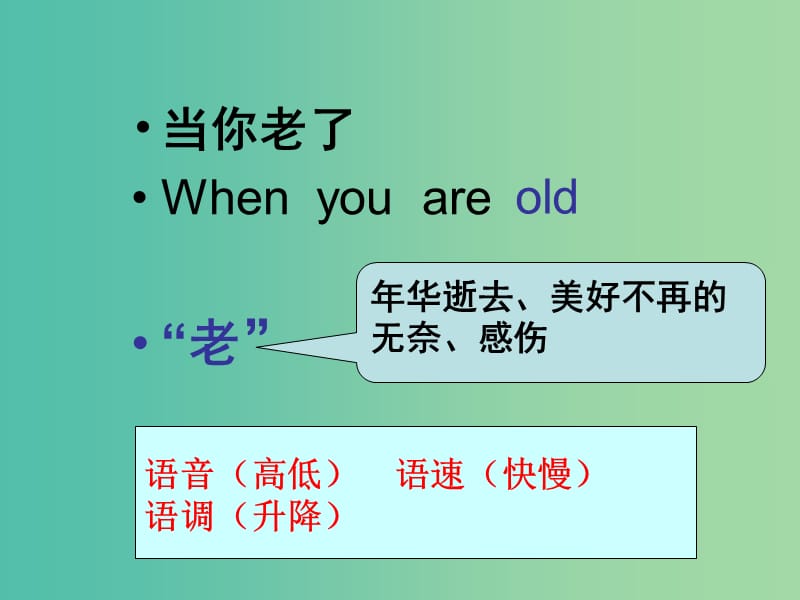 高中语文 第二单元 当你老了课件 新人教版选修《外国诗歌散文欣赏》.ppt_第3页