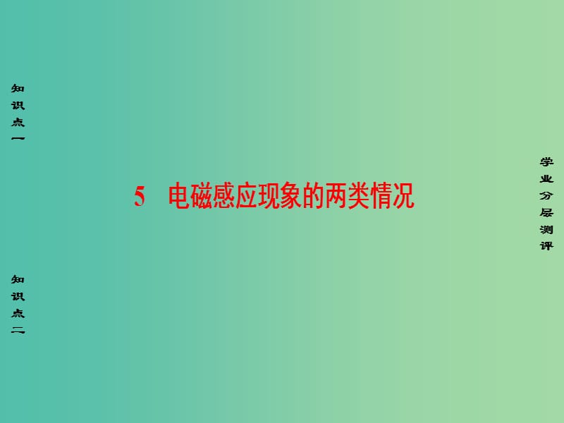 高中物理 第4章 电磁感应 5 电磁感应现象的两类情况课件 新人教版选修3-2.ppt_第1页