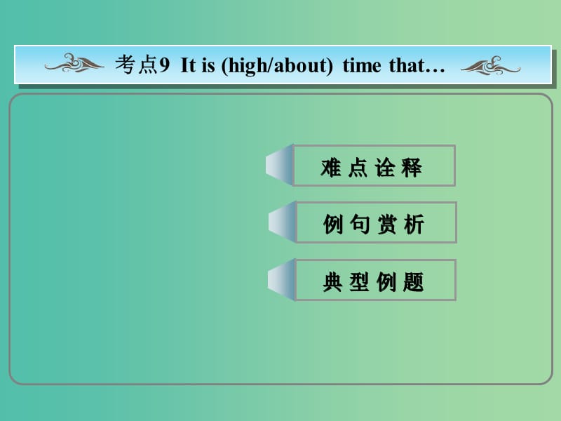 高考英语总复习 常考句式 It is time that句式课件 新人教版.ppt_第1页