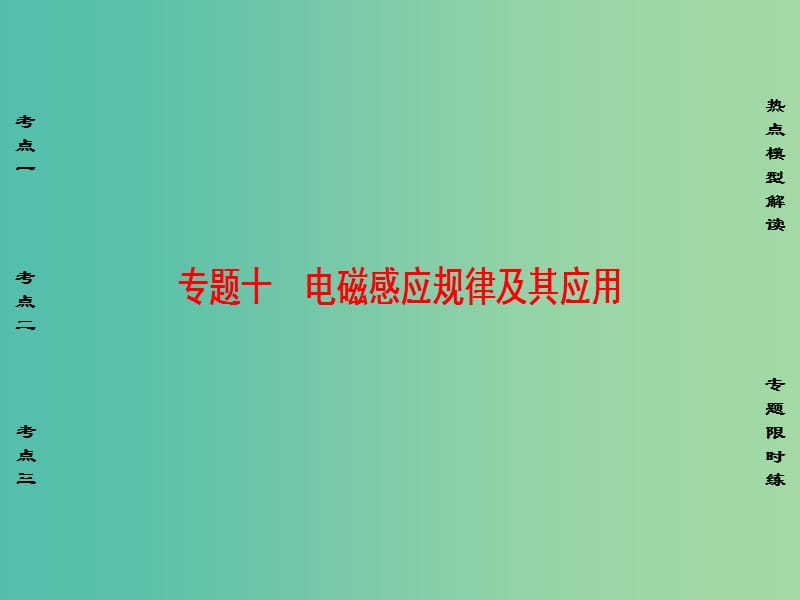 高考物理二轮复习 第1部分 专题突破篇 专题10 电磁感应规律及其应用课件.ppt_第1页