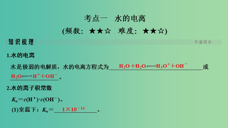 高考化学总复习第8章水溶液中的离子平衡第2讲水的电离和溶液的酸碱性配套课件新人教版.ppt_第2页
