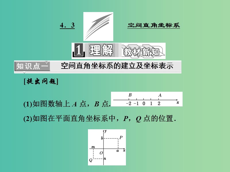 高中数学 4.3 空间直角坐标系课件 新人教A版必修2.ppt_第1页