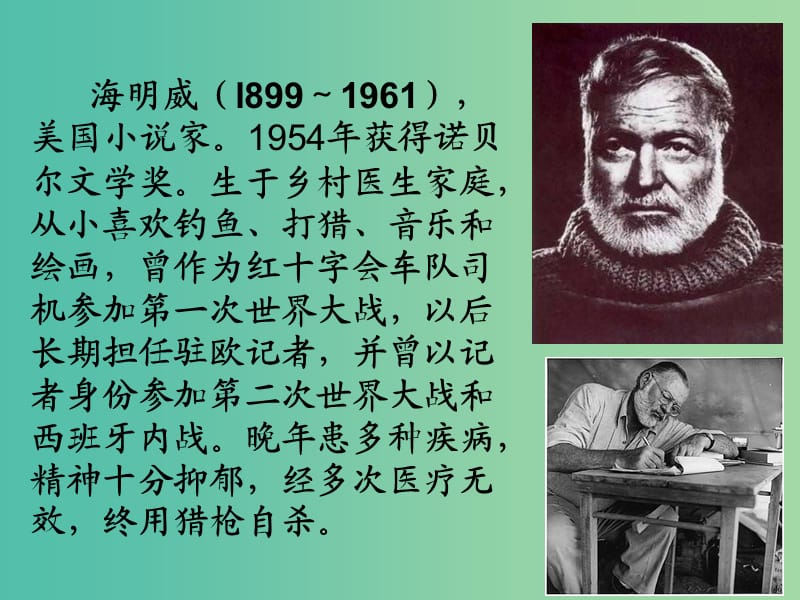 高中语文 第一单元 桥边的老人课件 新人教版选修《外国小说欣赏》.ppt_第2页