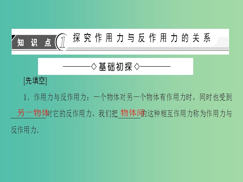 高中物理 第3章 研究物体间的相互作用 第6节 作用力与反作用力课件 粤教版必修1.ppt_第3页