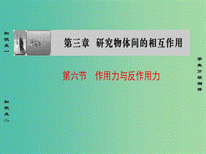 高中物理 第3章 研究物體間的相互作用 第6節(jié) 作用力與反作用力課件 粵教版必修1.ppt