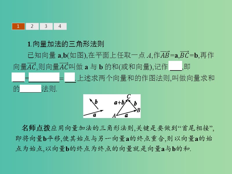 高中数学第二章平面向量2.1向量的线性运算2.1.2向量的加法课件新人教B版.ppt_第3页