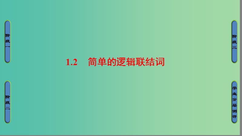 高中数学 第1章 常用逻辑用语 1.2 简单的逻辑联结词课件 苏教版选修1-1.ppt_第1页