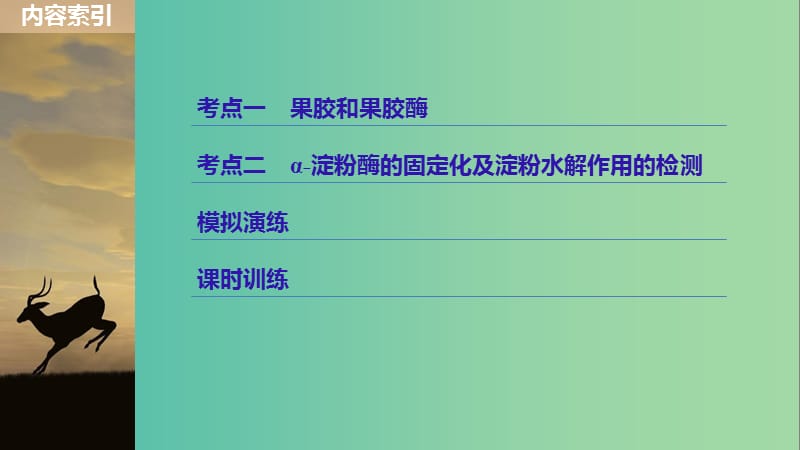 高考生物一轮总复习第九单元生物技术实践第31讲酶的应用课件.ppt_第3页