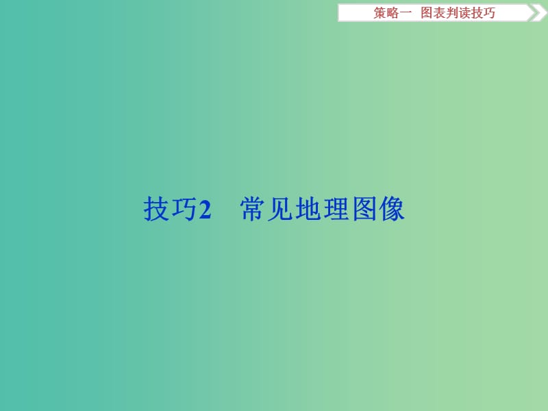 高考地理二轮复习 第二部分 高分提能策略 一 图表判读技巧技巧2 常见地理图像课件.ppt_第1页