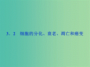 高考生物二輪復(fù)習(xí) 第二部分 高分提能策略 二 教材依綱回扣（3.2）細(xì)胞的分化、衰老、凋亡和癌變課件.ppt