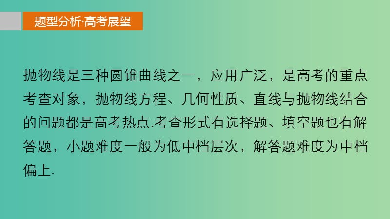 高考数学 考前三个月复习冲刺 专题7 第32练 与抛物线有关的热点问题课件 理.ppt_第2页