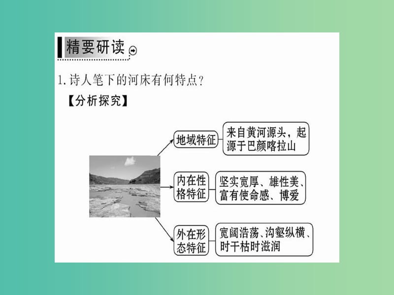 高中语文 第四单元 大地的歌吟 河床课件 新人教版选修《中国现代诗歌散文欣赏》.ppt_第3页