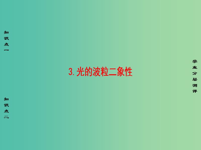 高中物理 第4章 波粒二象性 3 光的波粒二象性课件 教科版选修3-5.ppt_第1页