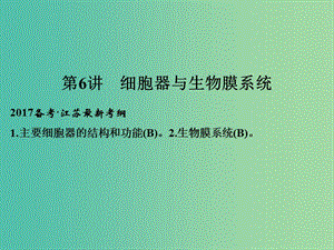 高考生物一輪復(fù)習(xí) 第二單元 細胞的基本結(jié)構(gòu)與物質(zhì)運輸 第6講 細胞器與生物膜系統(tǒng)課件.ppt