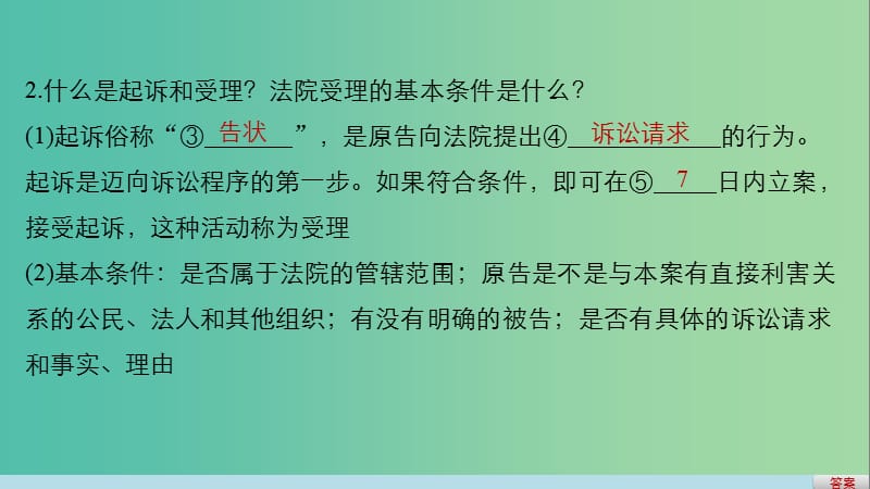 高考政治二轮复习 专题二十四 法律救济 考点二 诉讼的基本程序和证据课件.ppt_第3页