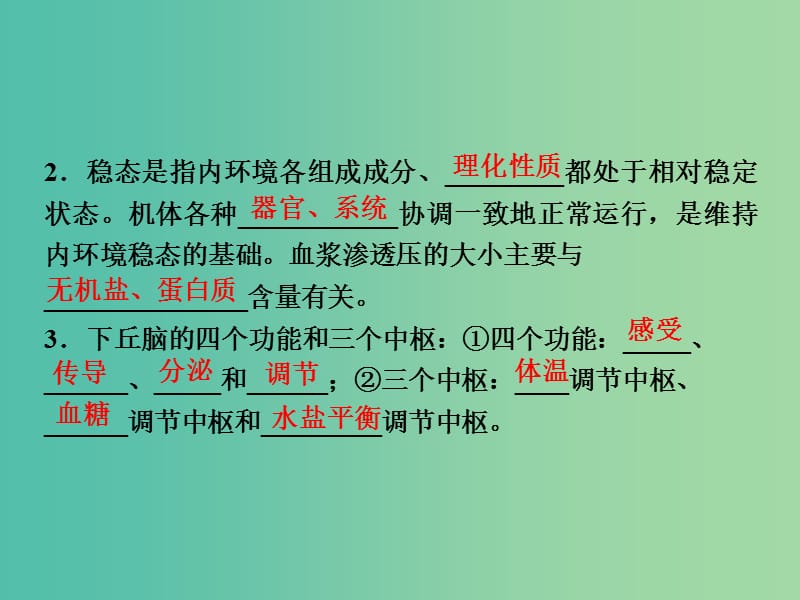 高考生物二轮复习 第二部分 高分提能策略 二 教材依纲回扣（5.2）人体的稳态与免疫课件.ppt_第3页