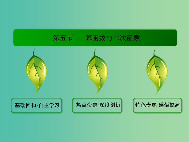 高考数学一轮总复习 2.5幂函数与二次函数课件.ppt_第2页