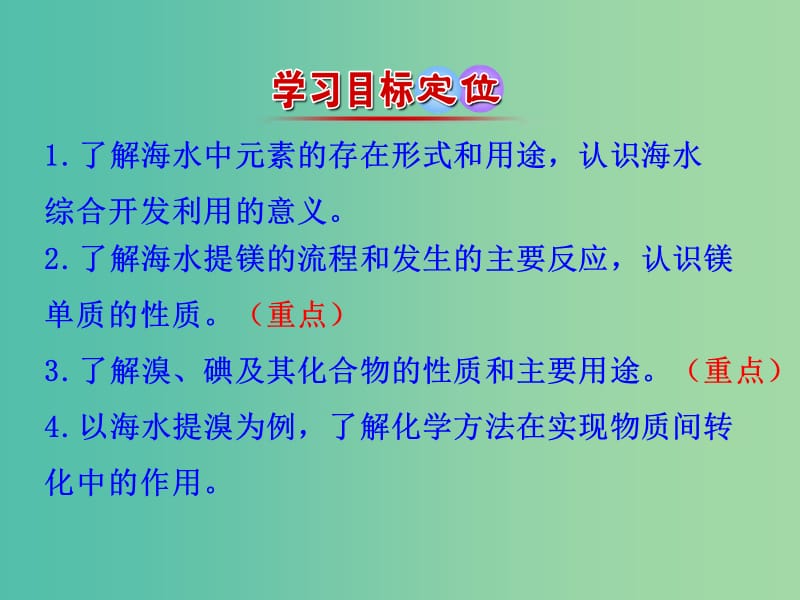 高中化学 3.4 海水中的元素（情境互动课型）课件 鲁科版必修1.ppt_第3页