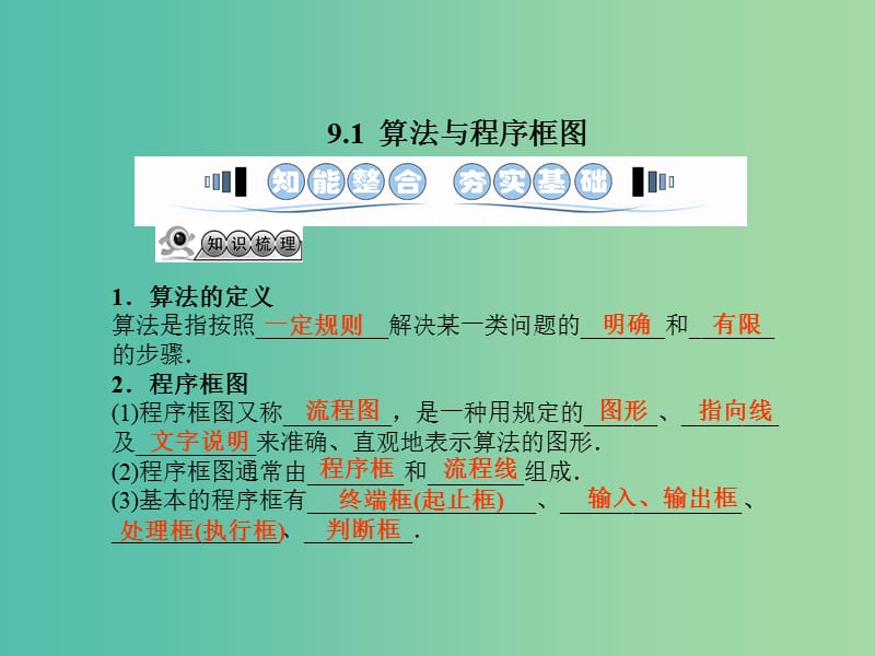 高考数学一轮复习 第九章 算法初步与框图课件 湘教版.ppt_第3页