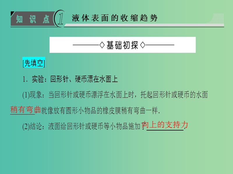 高中物理 第3章 液体 第1节 液体的表面张力课件 鲁科版选修3-3.ppt_第3页