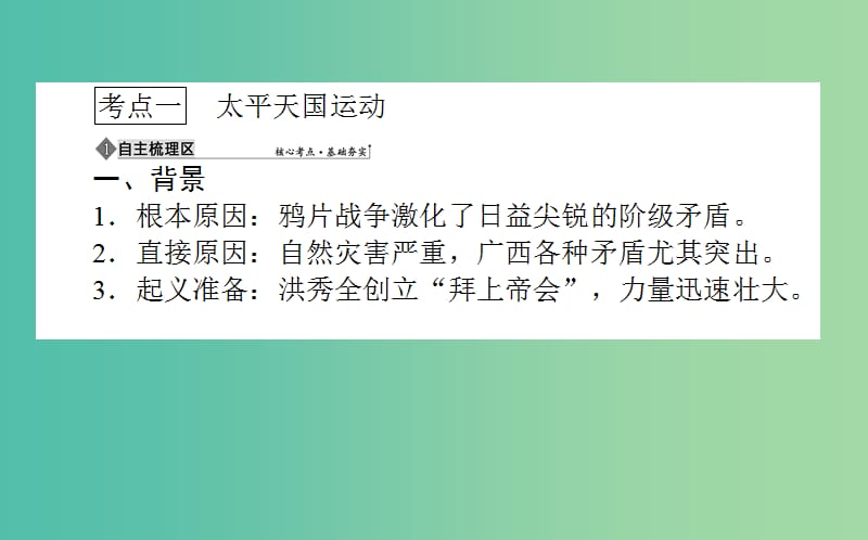 高考历史一轮复习第3单元内忧外患与中华民族的奋起07太平天国运动与辛亥革命课件岳麓版.ppt_第3页