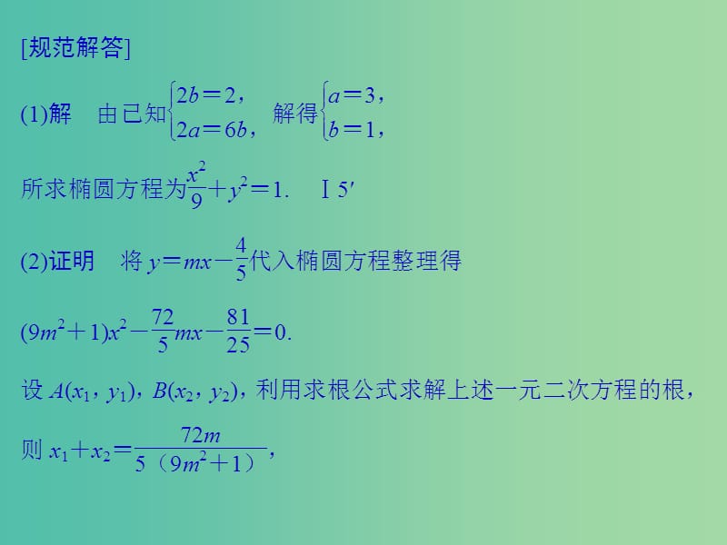 高考数学二轮专题复习 第二部分 考前增分指导二模板4 解析几何问题课件 理.ppt_第3页