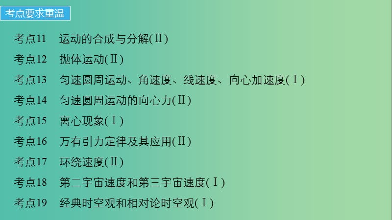 高考物理二轮复习 基础知识再重温 倒数第9天 力与曲线运动课件.ppt_第2页